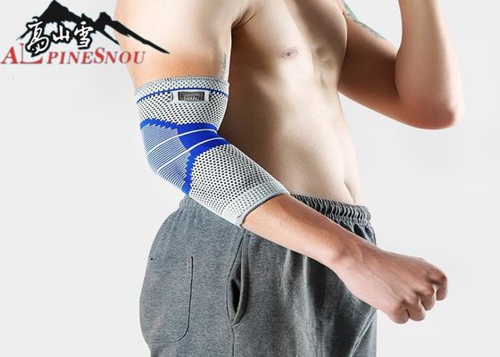 中国 ケイ酸ゲルのすべり止めのスポーツの肘の保護装置によって編まれる生地のS M Lサイズ サプライヤー