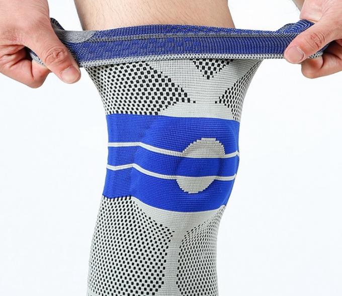 圧縮の膝の袖3Dのシリコーンのパッドの膝サポート支柱の高い伸縮性がある生地